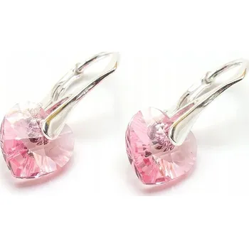 Náušnice Stříbrné Náušnice 925 s krystaly Swarovski Srdce 10 LR