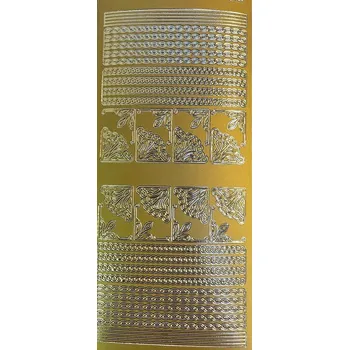 samolepka Obrysové samolepky 5ks, 10x23 cm - rohy+linky, zlaté