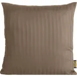 Saténový povlak na polštář VERA s jemnými proužky v hnědé barvě