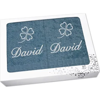 Ručník Dárková sada ručník + osuška se jménem ratanika petrolej Čtyřlístek