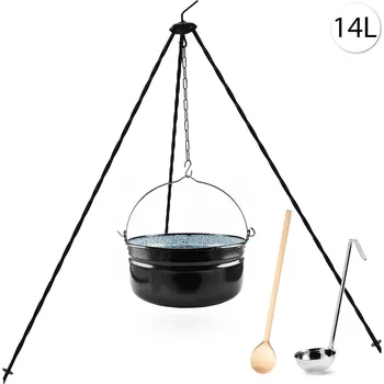 kotlíky Perfect Home Kotlík s trojnožkou, vařečkou, naběračkou, 14L, 4ks, Set-105