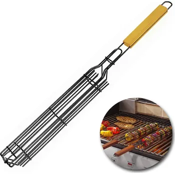 Grilovací nářadí Perfect Home 14990 Rošt na grilování špízů 49x4,5cm černý