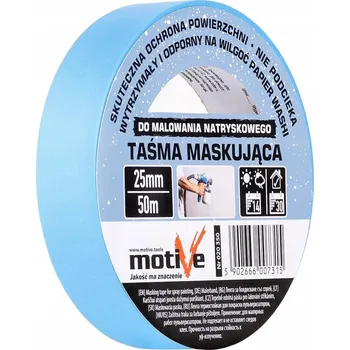 Lepicí páska MASKÁVACÍ PÁSKA PRO LAKOVÁNÍ STŘÍKÁNÍM 25mm/50m MOTIVE