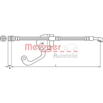 Brzdový systém Brzdová hadice METZGER 4116228