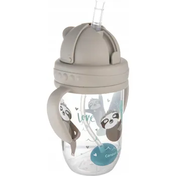 Canpol Babies, hrníček s brčkem a závažím, 6 m+, šedý, 270 ml