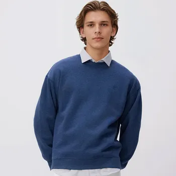 Pánská mikina Reserved - Mikina s&nbsp;kapucí a&nbsp;drobnou výšivkou - tmavomodrá - 515EF-59M - 515EF-59M-L