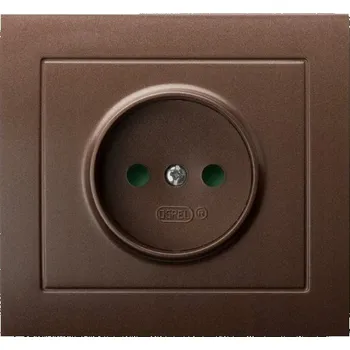 Elektrická zásuvka Zásuvka pod omítku jednoduchá hnědá metalíza Kier GP-1WP/52