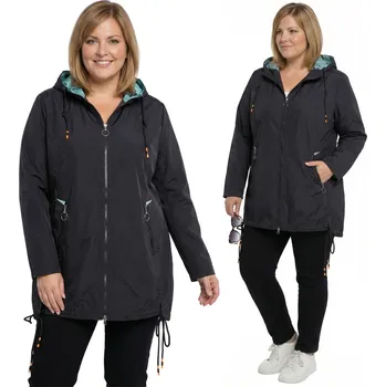 Moto oblečení Černo-mentolová bunda plus size velikost 60