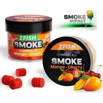 Boilies Činky SMOKE MANGO VIŠEŇ ZFISH Smoke POP-UP Dumbells 8 mm