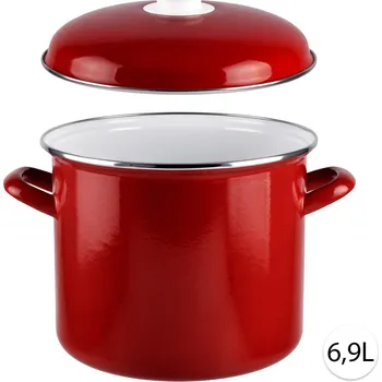 Perfect Home Smaltovaný hrnec 6,9L s poklicí, 24cm, červená, 28063