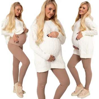 Dámské legíny Formommy těhotenské legíny dlouhé bavlna béžové velikost M