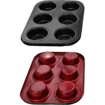 pekáč Forma na muffiny Perfect Home 19127 Metal Red – na 6ks, kovová