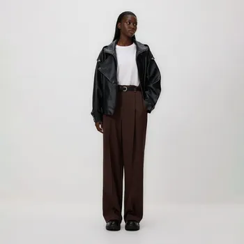 Dámské kalhoty Reserved - Kalhoty s páskem - hnědá - 506HV-88X - 506HV-88X-XXL