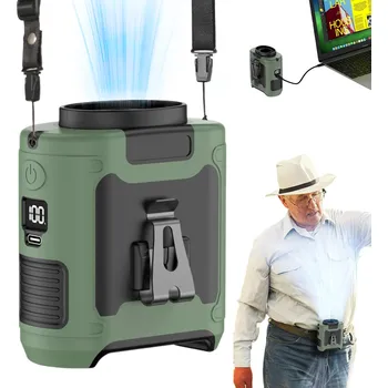 Domácí ventilátor MINI VENTILÁTOR NA PÁSEK S RYCHLÝM USB NABÍJENÍM A VÝKONNÝM MOTOREM