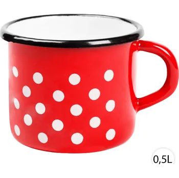 Perfect Home Smaltovaný hrnek 0,5L, červený, 0196