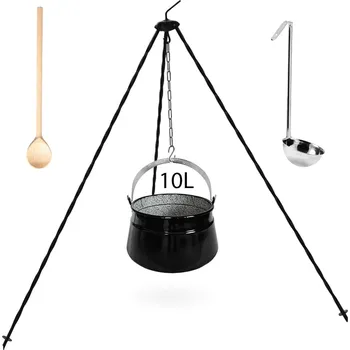 kotlíky Perfect Home Kotlík s trojnožkou, vařečkou, naběračkou, 10L, 4ks, Set-98