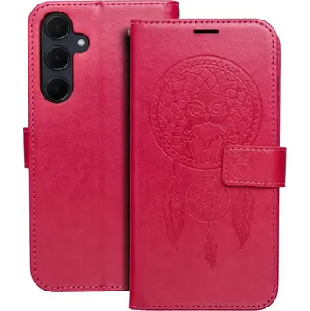 Pouzdro na mobilní telefon Flip pouzdro MEZZO Book Samsung Galaxy A37 5G Magenta lapač snů (Flip pouzdro na mobil MEZZO Book pro Samsung Galaxy A37 5G s motivem lapače snů v magenta barvě)