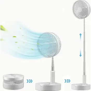 Domácí ventilátor Mini ventilátor bílý USB, skládací, s nastavitelným úhlem