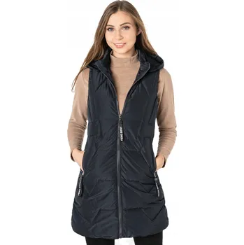 Dámská vesta Dlouhá Dámská Prošívaná Vesta Plněná Peřím J209-2 XL