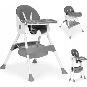 ŽIDLIČKA KŘESLO PRO DĚTI KE KRMENÍ DVOJITÝ PODNOS POPRUHY ŠEDÁ ECOTOYS