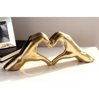 Gilde Keramická dekorace Srdce z rukou, zlatá 844285