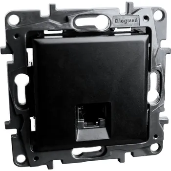 Elektrická zásuvka Zásuvka RJ45 kat. 6A STP LEGRAND NILOE STEP ČERNÁ