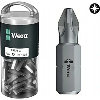 Bit Křížový bit PZ 1 Wera 855/1 Z DIY 100 SiS 05072443001 25 mm 100 ks