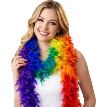 Péřové boa duhové 2m