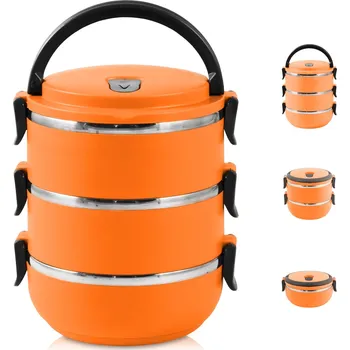 Jídlonosič Perfect Home Termojídlonosič 3*0.5 l 3-dílny, oranžový