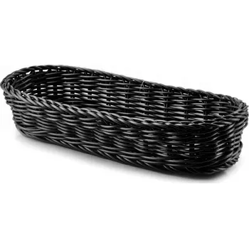 chlebník Affek Design HIWI8288 Plastový košík na chléb, pečivo, příbor, černý, 26x10x6cm