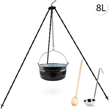 kotlíky Perfect Home Kotlík s trojnožkou, vařečkou, naběračkou, 8L, 4ks, Set-94