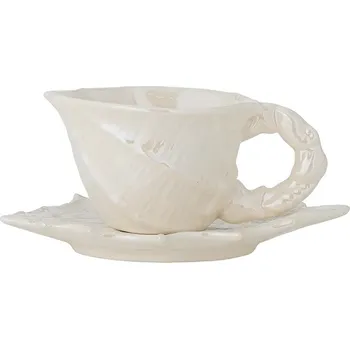 Šálek s podšálkem Bloomingville Shellie 150 ml 82072685 bílá 00X