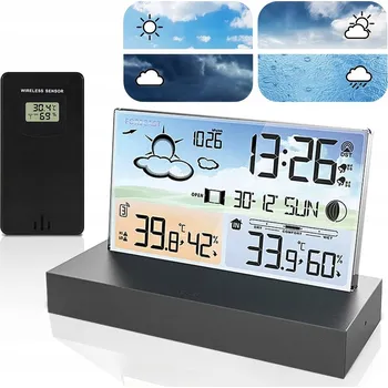 Meteostanice BEZDRÁTOVÁ METEOROLOGICKÁ STANICE S TEPLOMĚREM, BAROMETREM A VENKOVNÍM SENZOREM