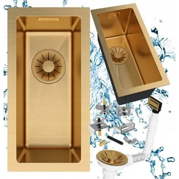 Nerezový dřez Jednokomorový dřez Granitan SILVO ocel zlatý