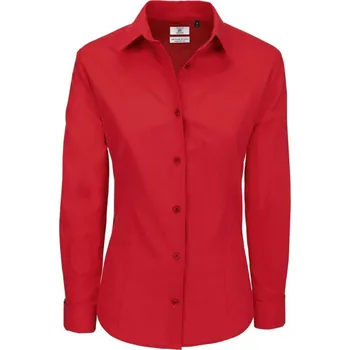 Dámská halenka B&C | Heritage LSL /women deep red 4XL Halenka