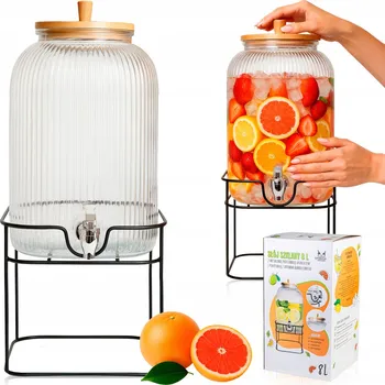 Sklenice Zavařovací Sklenice s kohoutkem 8 l sklenice s kohoutkem na stojanu a dávkovačem na džbán