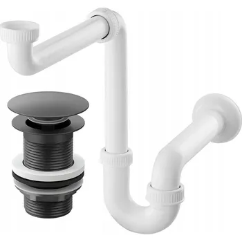 Sifon UMYVADLOVÝ SIFON S KLIK ZÁTKOU, ČERNÝ BEZ PŘEPADU