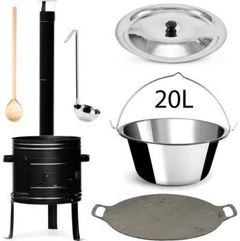 Sport Perfect Home PL-Set-76 Kotlíková souprava 20L, 6ks – kotlina/kotlík/poklice/vařečka/naběračka/deska