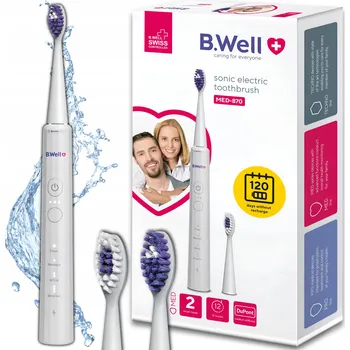 Elektrický zubní kartáček Sonický Kartáček Elektrický zubní kartáček B.WELL MED-870 Bílý