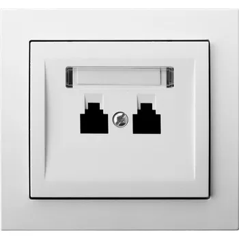 Elektrická zásuvka Telefonní zásuvka dvojitá pod omítku bílá Kier GPT-2WN/00