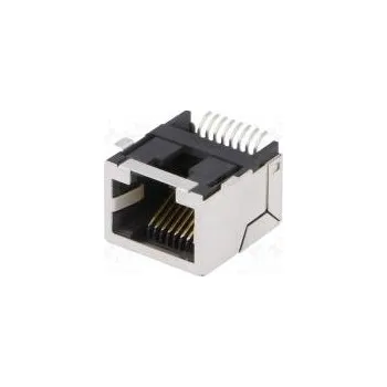 Elektrická zásuvka Zásuvka RJ45 PIN 8 stíněný zlacený Uspořádání výv 8p8c SMT