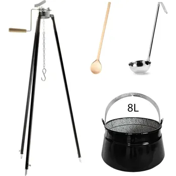 kotlíky Perfect Home Kotlík s trojnožkou, varechou, naberačkou, 8L, 4ks, Set-111