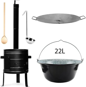 Sport Perfect Home PL-Set-125 Kotlíková souprava 22L, 5ks – kotlina/kotlík/vařečka/naběračka/deska
