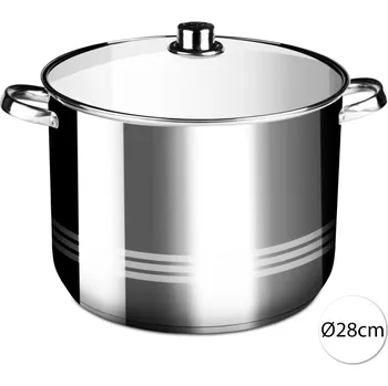 Hrnec Perfect Home 10342 Nerezový hrnec se skleněnou poklicí 13 L, 28cm