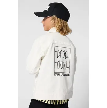 Dívčí bunda Dětská bavlněná bunda Karl Lagerfeld Z31072.114.150 béžová 01X, vel. 150