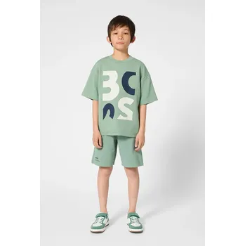Chlapecké kraťasy Dětské bavlněné šortky BOSS J52930.162.174 tyrkysová 06X, vel. 162