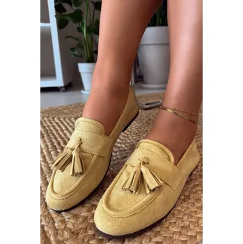 Dámské mokasíny Dámské mokasíny ploché s třásněmi Žluté Marilisse 40