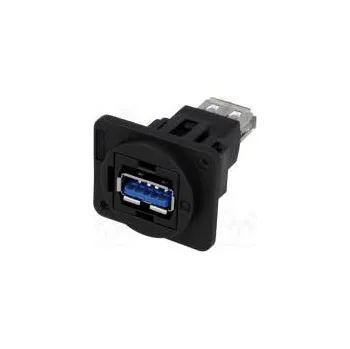 vypínač a zásuvka Spojka USB A zásuvka,z obou stran FT V USB 3.0 plast 19x24mm
