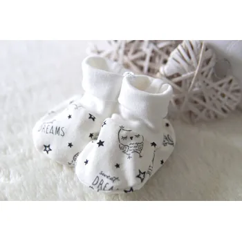 Capáčky AMÁLKA Kojenecké bavlněné capáčky smetanové, sovičky Velikost: 56-68