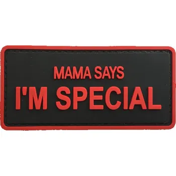 Nášivka WARAGOD Mama says PVC nášivka, černo červená